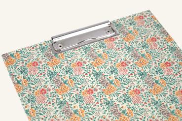 Clipboard with a cheerful pattern, orange yellow, handmade in Germany